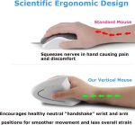 Wireless Mouse Ergonomic Vertical Mouse Ergo High Presion Optical Lightweight Cordless LED Light Cute Wireless Mouse for Laptop Computer Mac Office Girl Boy Adults Gift , 800/1200/1600 DPI, 6 Buttons - Image 2